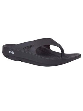 OOFOS Black Recovery Foam Flip Flops Unisex Men 11 Women 13